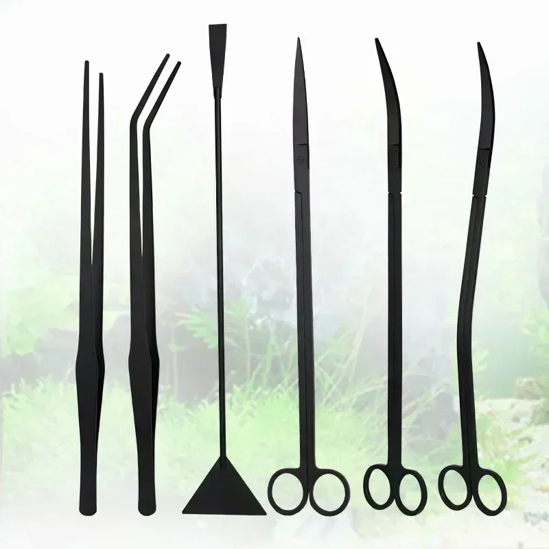 Planted Aquarium Maintenance Kit - 35 ซม.Overlength น้ําขนาดใหญ่ Trimmer กรรไกรสแตนเลสแหนบถังปลาภูมิทัศน์ตรงกรรไกรโค้ง