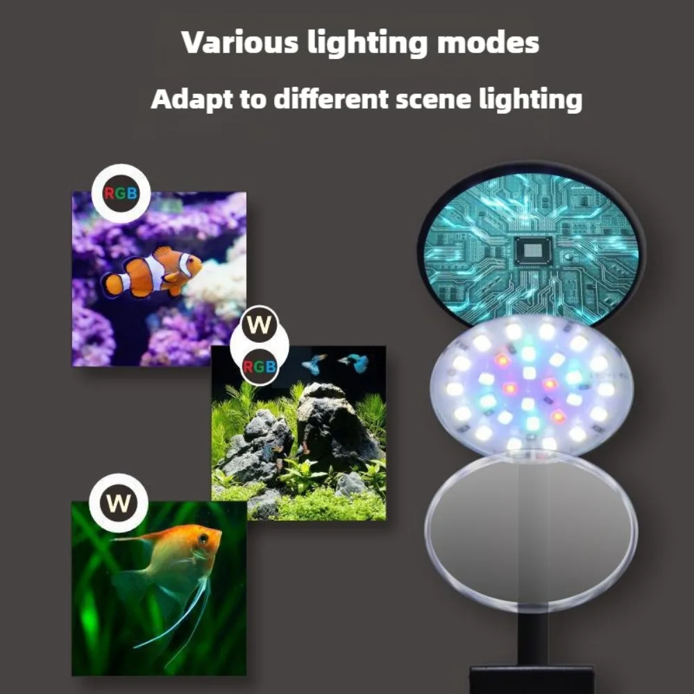 Planted Aquarium Freshwater - ไฟ LED แบบหนีบสำหรับตู้ปลา ปรับความสว่างได้ พร้อมตัวตั้งเวลา 5V