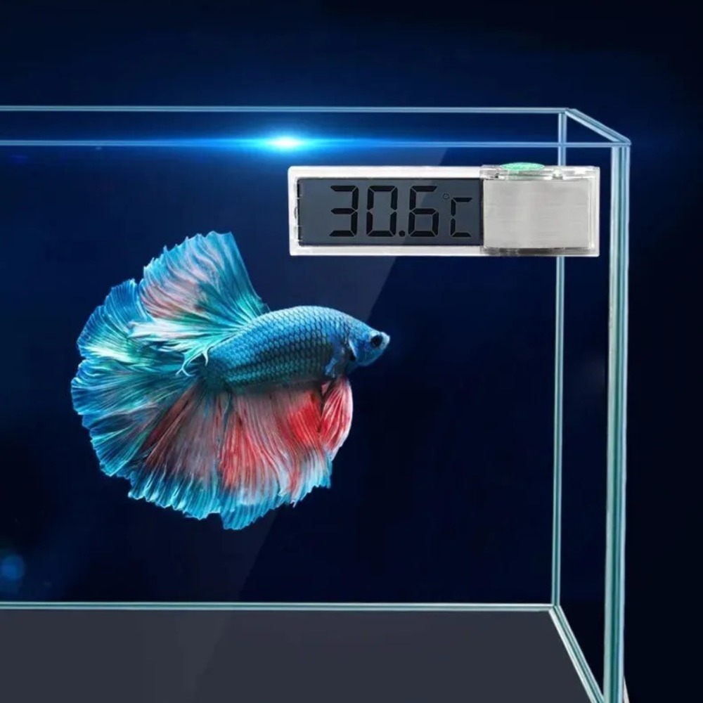 Planted Aquarium Temperature - เทอร์โมมิเตอร์วัดอุณหภูมิในตู้ปลาแบบดิจิตอล LCD อิเล็กทรอนิกส์ 1 ชิ้น อุปกรณ์วัดอุณหภูมิในตู้ปลา