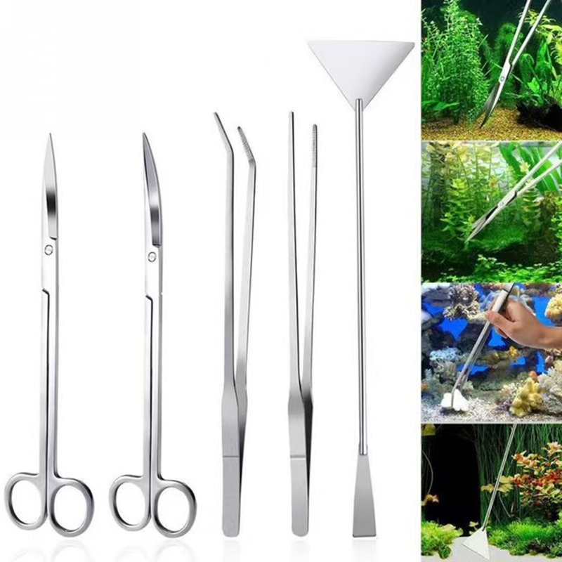 Planted Aquarium Maintenance Kit - ชุดเครื่องมือบำรุงรักษาตู้ปลาแบบมืออาชีพ ที่ทำความสะอาดตู้ปลา แหนบ กรรไกร สำหรับพืชน้ำ หญ้า