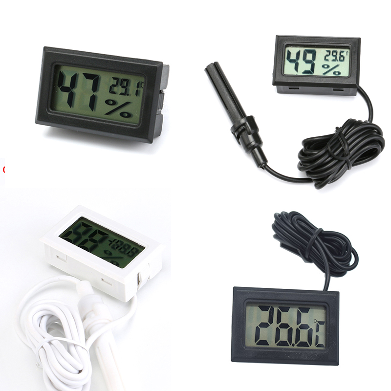 Planted Aquarium Temperature - มินิดิจิตอลความชื้นเครื่องวัดอุณหภูมิ Hygrometer Sensor Gauge LCD อุณหภูมิตู้เย็น