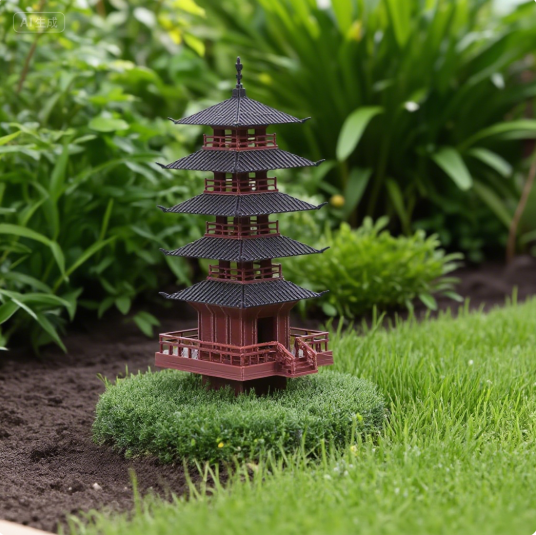 Aquarium Planted - Garden Aquarium Bonsai Decor MINI เจดีย์รูปปั้นจีนโบราณอาคาร