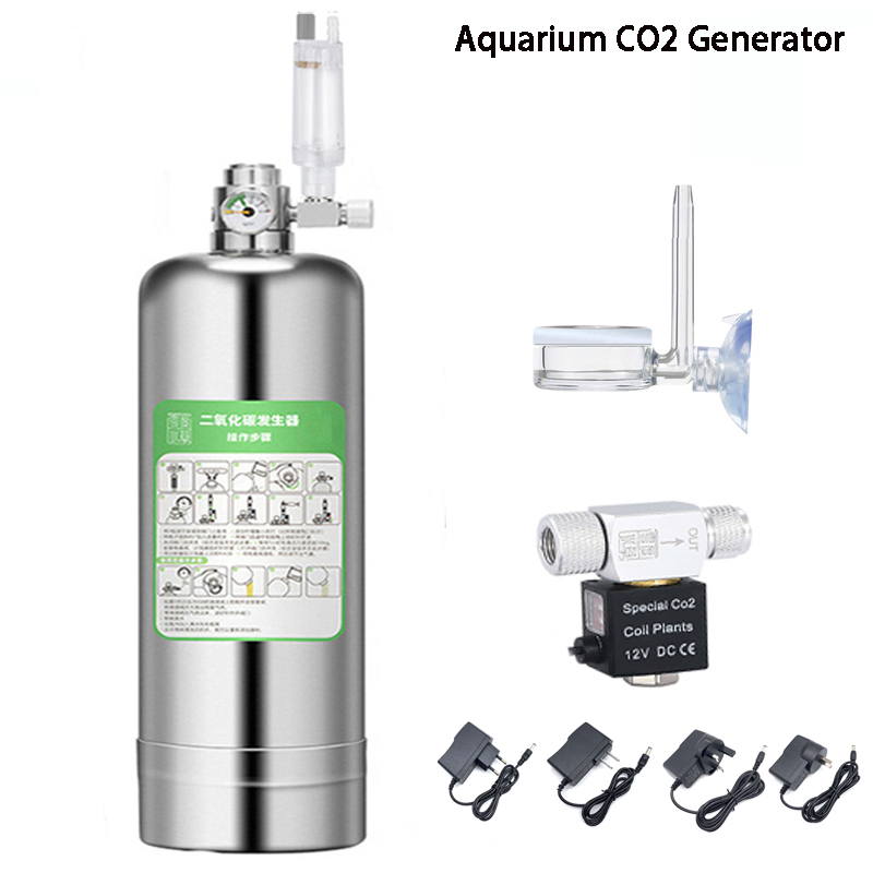 Planted Aquarium Kit - ชุดระบบสร้าง CO2ตู้ปลาชุดเครื่องปฏิกรณ์คาร์บอนไดออกไซด์คาร์บอนไดออกไซด์สำหรับ CO2ถังทำจากสแตนเลสสำหรับปลูกปลา