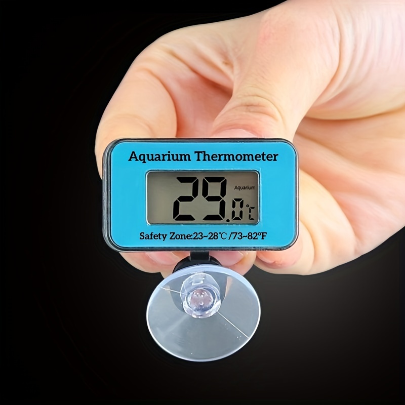 Planted Aquarium Temperature - เครื่องวัดอุณหภูมิในตู้ปลาแบบดิจิตอล LCD พร้อมหัววัดแบบดูดติดถ้วย วัดอุณหภูมิน้ำในตู้ปลาแบบอิเล็กทรอนิกส์ กันน้ำ